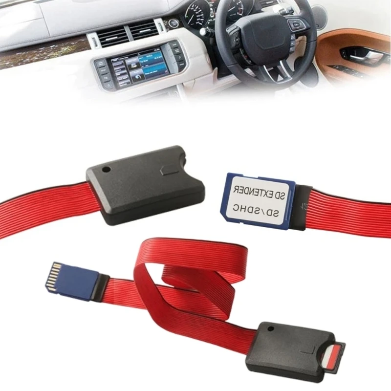Flat Ribbon Memory Card Extension Cable 50 for Recessed Device Bays, Male to Female Cable with Guided Card Entry Design and