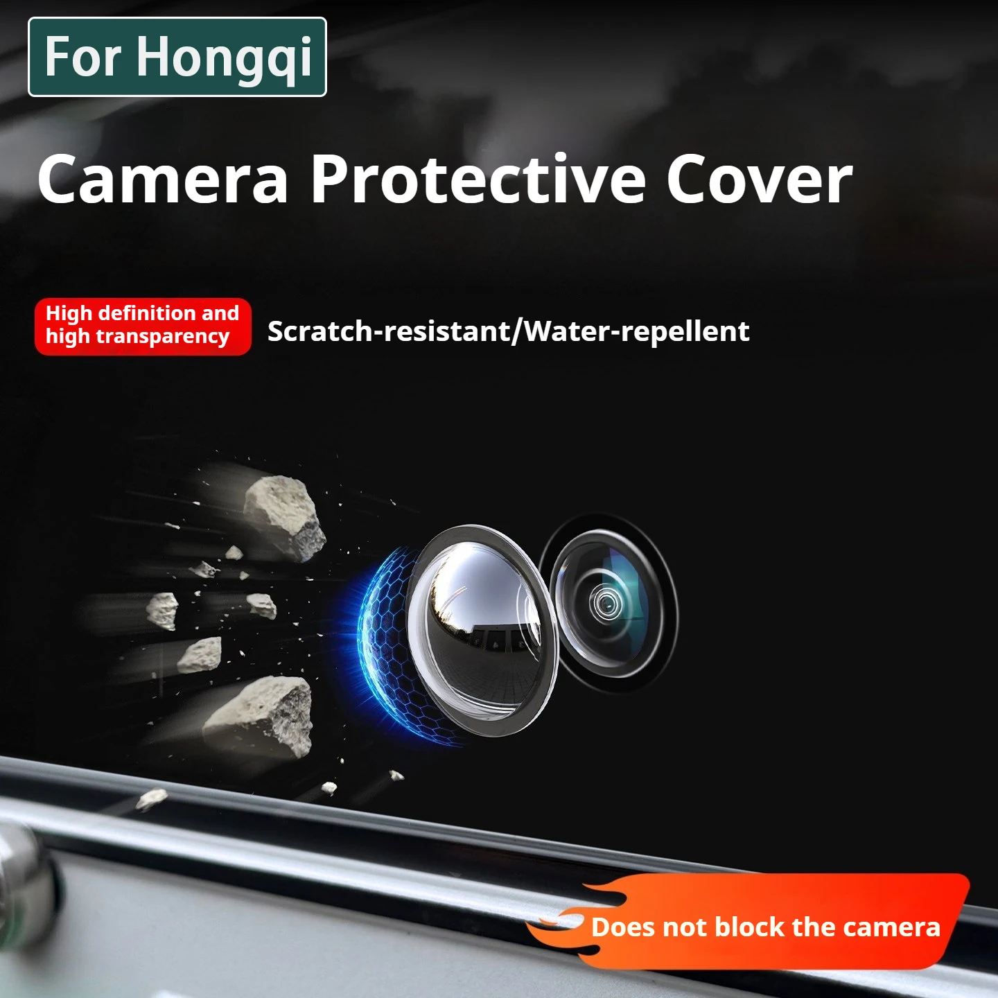 Capa Protetora de Lente de Câmera para Carros FAW Hongqi HS3, HS5, SHS7, H5, H6, H9, E-QM5, EH7, E-HS9, HQ9, LS7 - Visão 360° e Resistente a Riscos