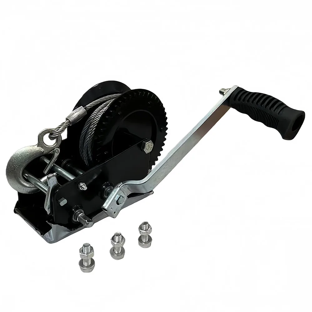 

Heavy Duty Hand Winch 3500 lb Capacity, 32 ft Steel Wire Rope with Manual Crank Handle, Portable Ratchet Winch for ATV, Boat,Tru