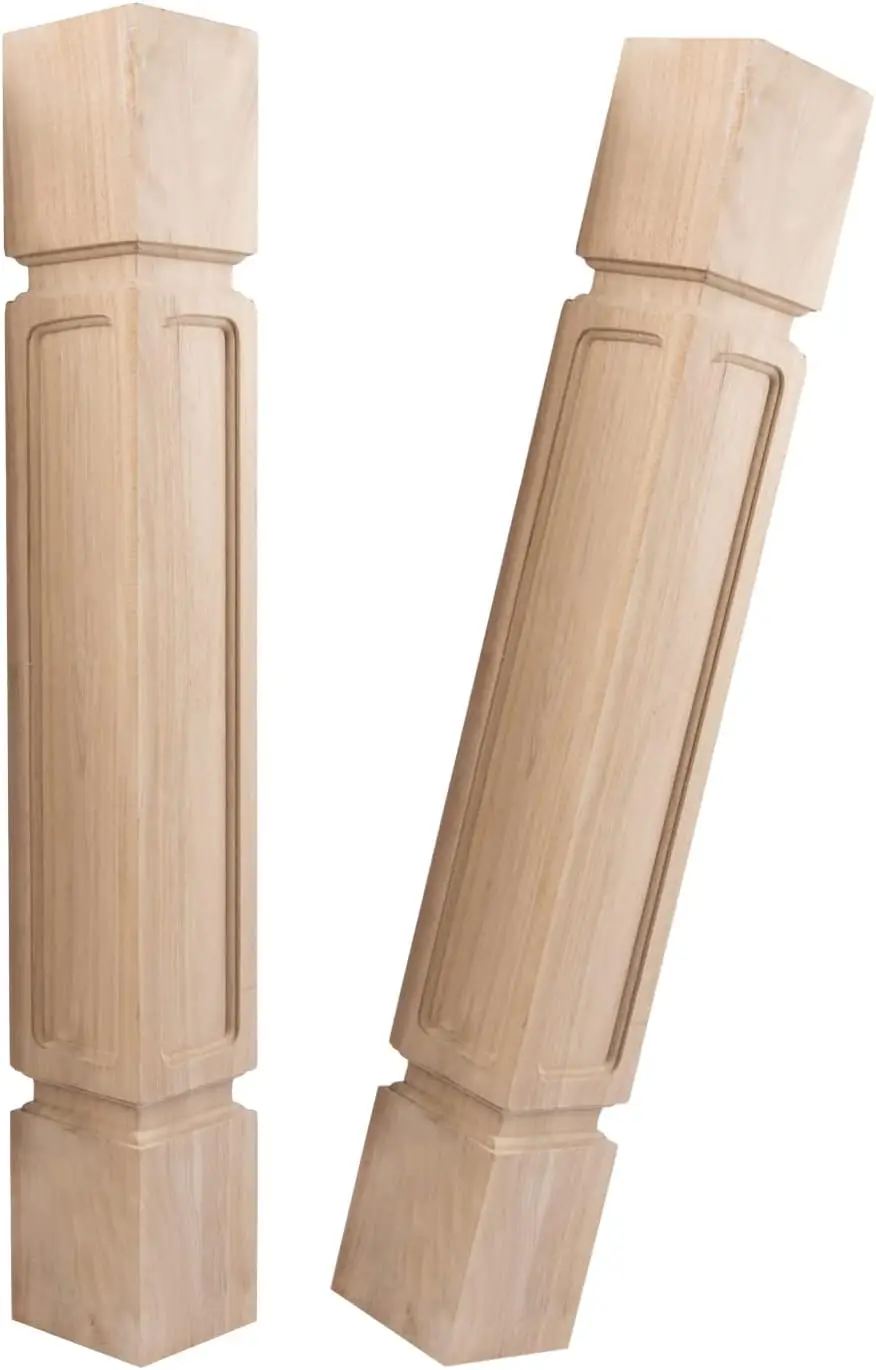 La Vane 35 1/2-Inch H 3 1/2-Inch W 3 1/2-Inch D Cabinet Columns, Set Of 2 Raised Panel Unfinished Solid Wood Massive