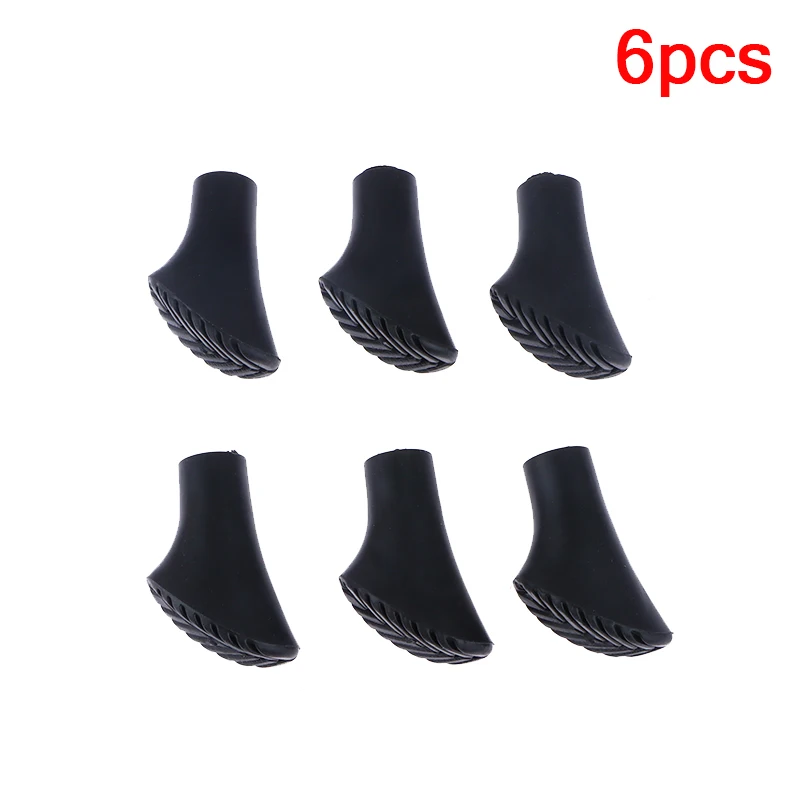 6Pcs Trekking Pole Cane Climb Outdoor Camp Walk Stick Hike Protector Cap Tip Rubber Replacement Hiking Alpenstock Accessories.