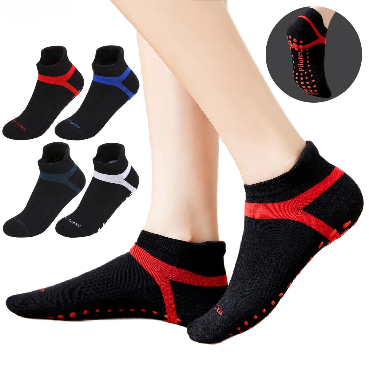 Silicone Non-slip Yoga Socks Large Size Men Women Indoor Floor Dance Sports Socks Professional Gym Fitness Cotton Pilates Socks