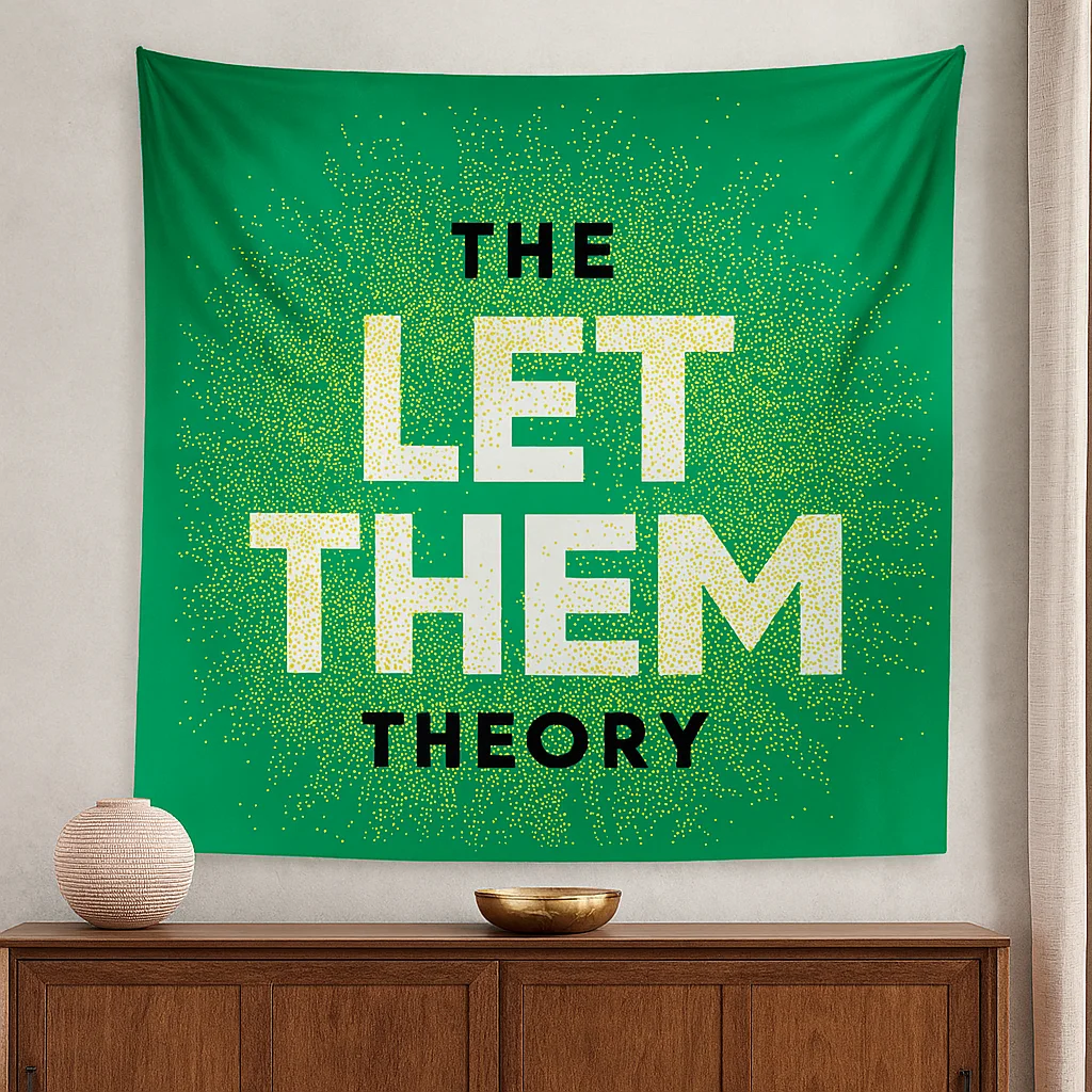 "نظرية دعهم" كتاب مستوحى من نسيج طباعة مسطحة تحفيزية إقتباس الجدار الشنق مساعدة ذاتية موضوع ديكور المنزل غرفة المعيشة #2