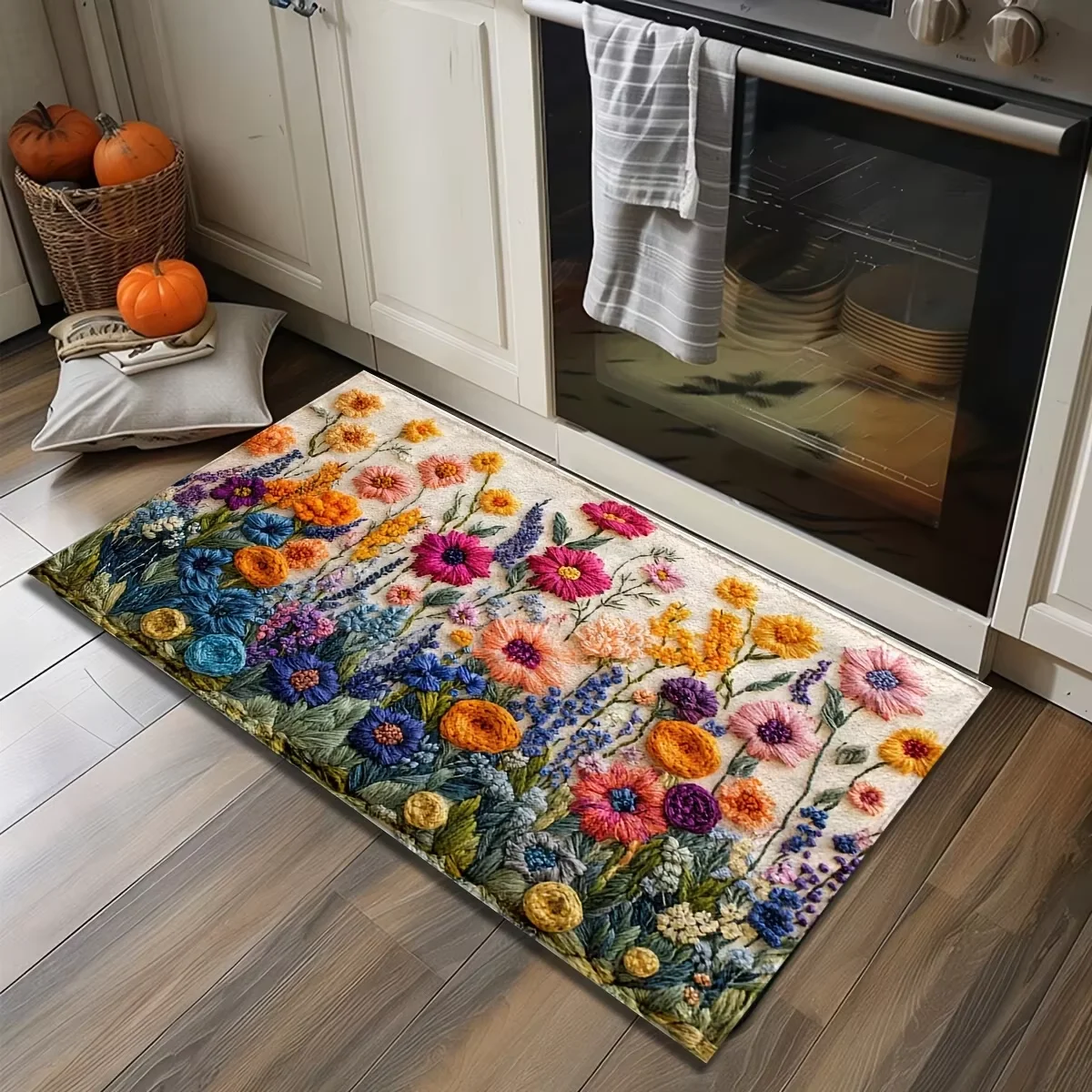 Vikama colorido flor tapete capacho à prova dwaterproof água porta quarto sofá tapete macio cabeceira decoração para casa