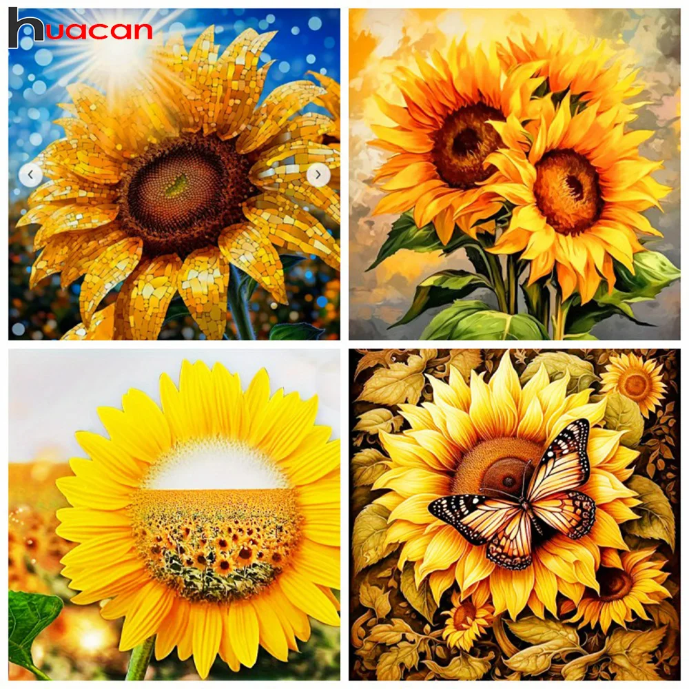 Huacan Diamant Malerei Set Tai Chi Sonnenblume volle quadratische runde Mosaik Stickerei Yin Yang Landschaft Wohnkultur