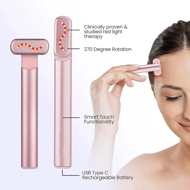 Hot Com press Augen massage stift vibrierend Rotlicht Gesicht Zauberstab Augen-und Nacken massage gerät feste Haut Anti-Falten-Hautpflege Beauty-Tool