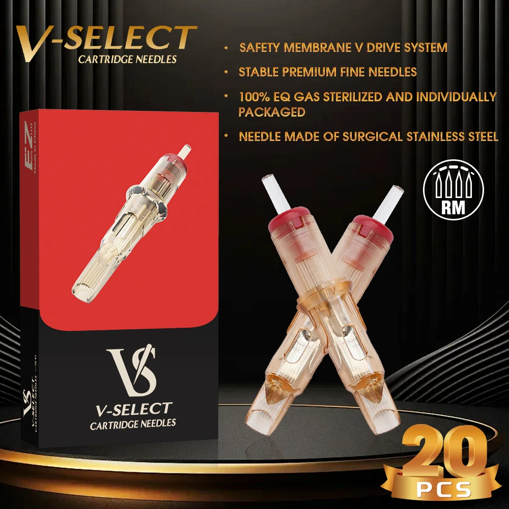 

картриджи для тату тату картриджи иглы для тату для тату Картридж для татуировочной машинки EZ V Select № 10 (0,30 мм), изогнутая Магнитная (RM) эластичная мембрана для роторной машинки 20 шт./кор.