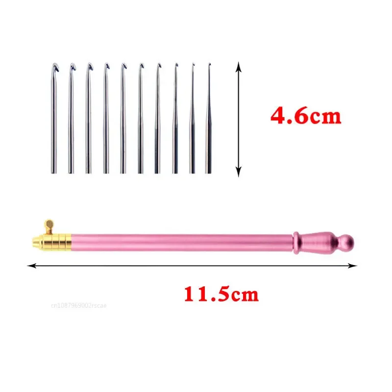 Crochet Hooks Portable Metal Handle Embroidery Kit Knitting Pins for Starter Craft Weave DIY Sewing Supplies Threading Handy