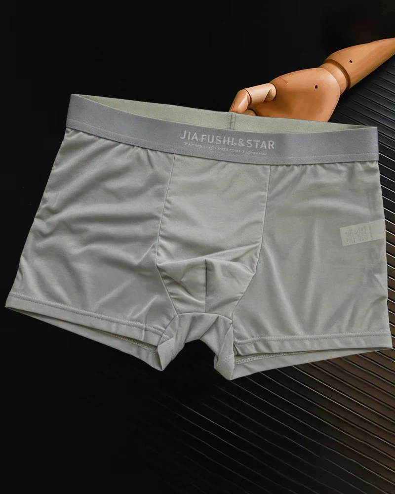 4pcs Luxury Summer Smooth Cool Satin-like Men's Boxer Shorts Underpants Breathable Crotch Male Underwear Panties Boxer Brifes image 6