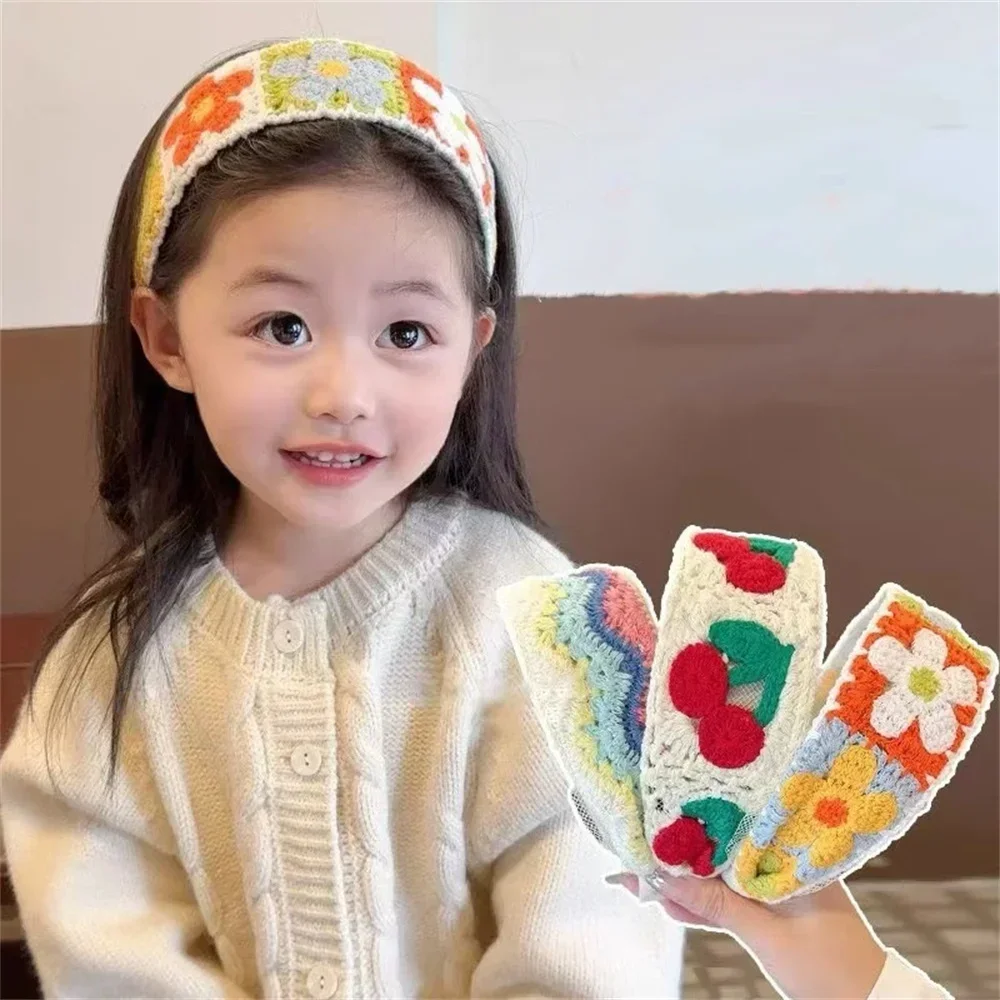 

Шерстяная повязка для волос с вышивкой, аксессуары для волос, детские аксессуары для волос для укладки волос, повседневная одежда