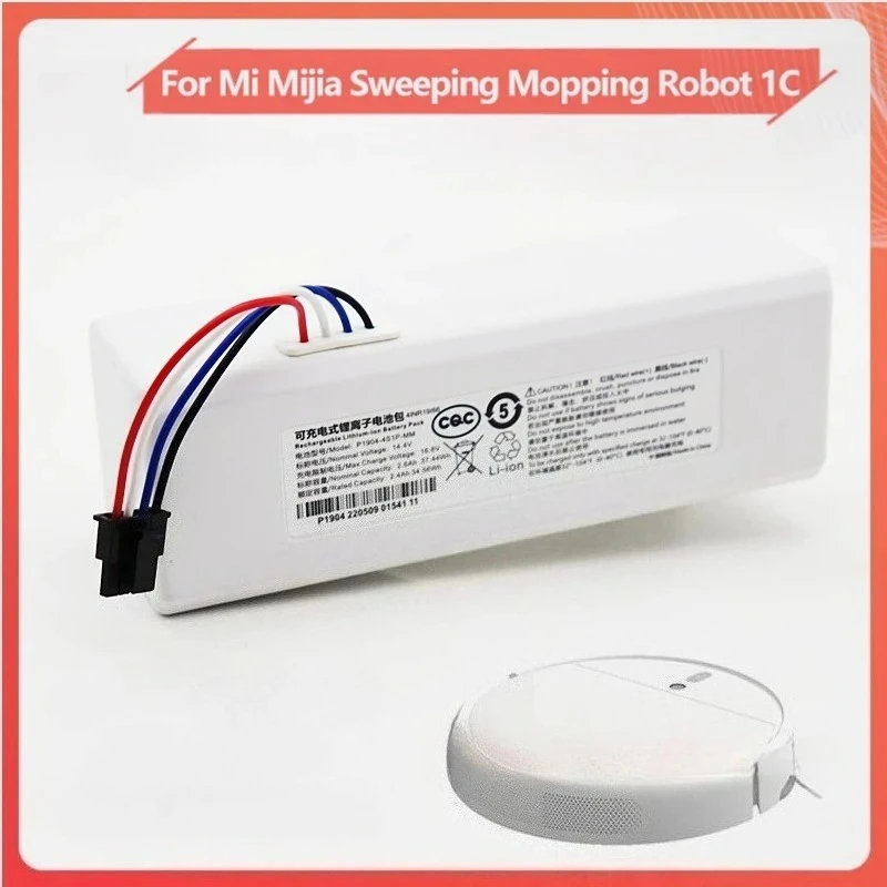 

Battery 5200mAh,for Xiaomi 1C Robot Vacuum Cleaner– FOR Mijia Mopping Robot,18650 Lithium Power To Restore Cleaning Performance