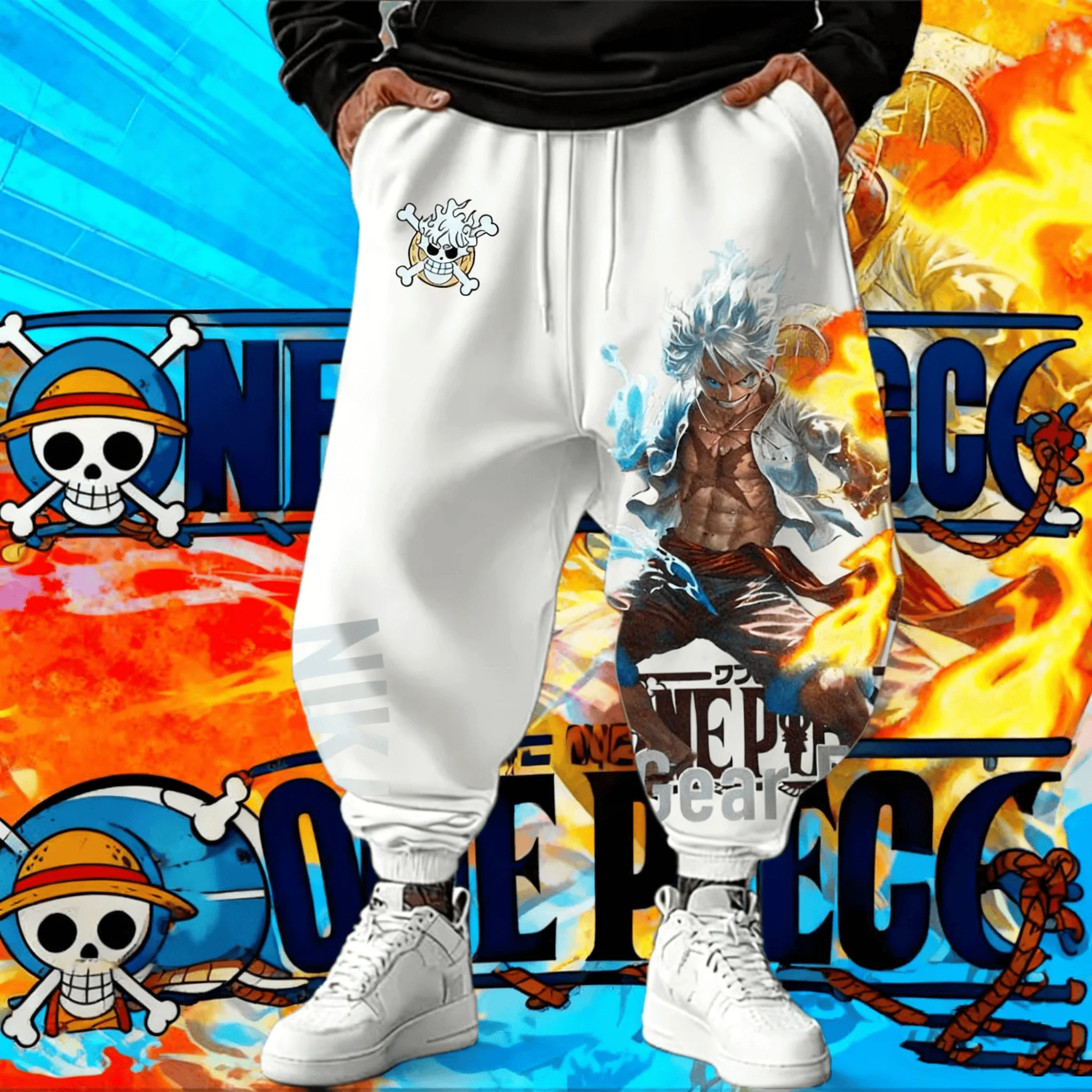 أنيمي قطعة واحدة شخصية مونش د. لوفي السراويل المطبوعة خريف شتاء 2025 جديد الرجال النساء الهيب هوب موضة سراويل قطنية فضفاضة