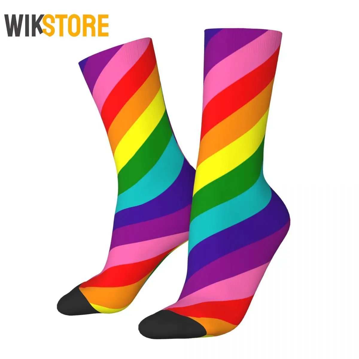 

Fashion Men's Socks Rainbow Gay Pride LGBT Original 8 Stripes Skateboard Women's Socks Spring Summer Autumn Winter Crazy Sock