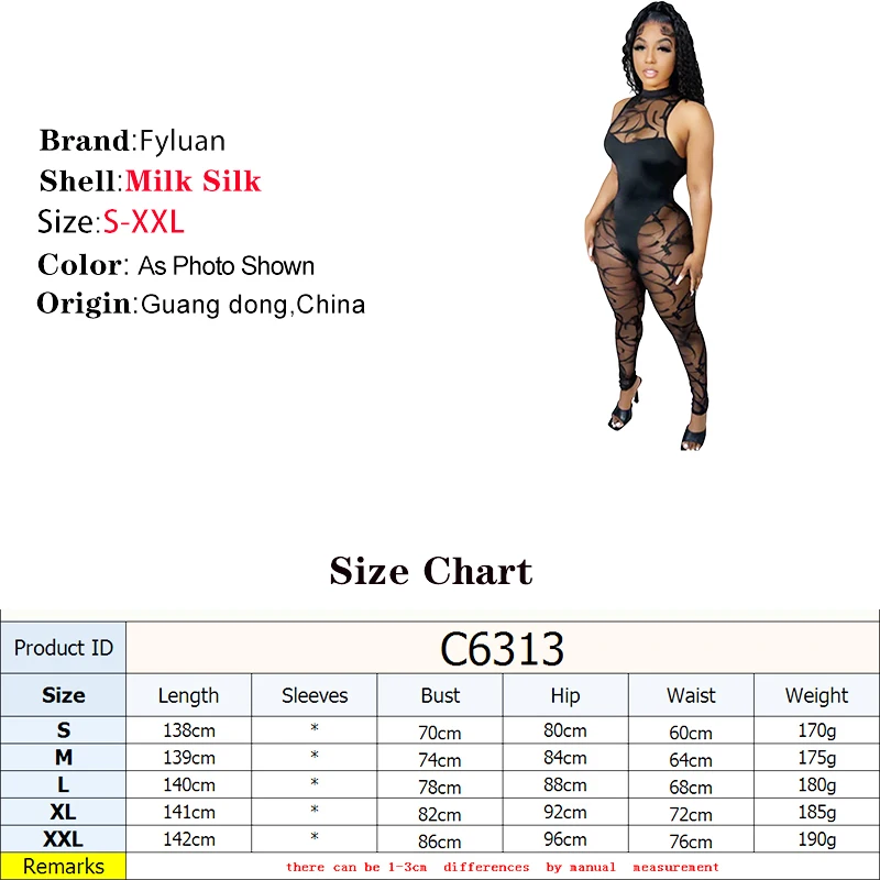 Summer Sexy Black Mesh Perspective Vestidos Jumpsuit Women's Sleeveless Slim Fit Bodycon Jumpsuits Ladies Cocktail Prom Overalls