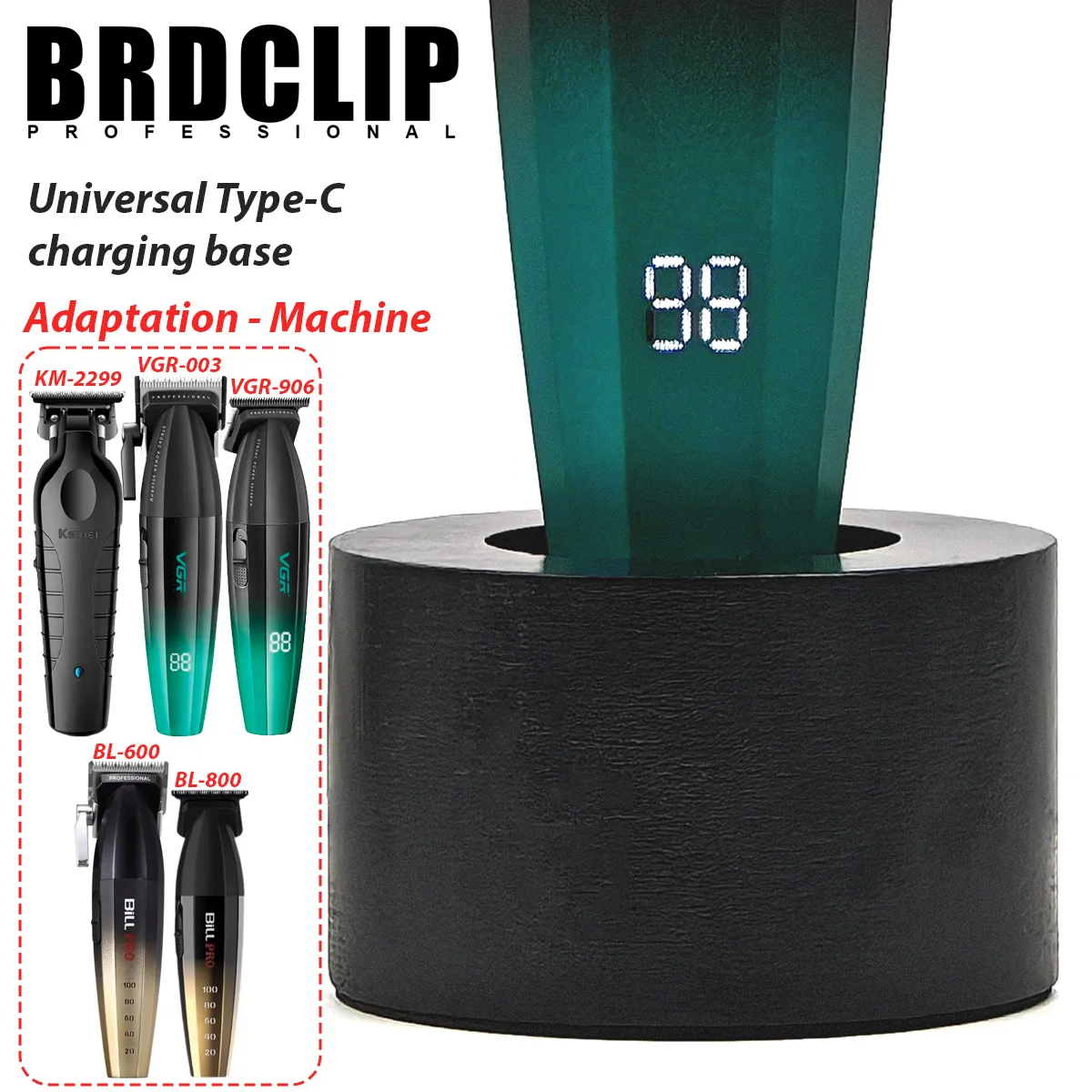 BRDCLIP مقص الشعر قاعدة شحن صالح ل KM-2299 VGR V003 V906 BiLLPRO BL600 الشعر المتقلب شحن حامل الملحقات