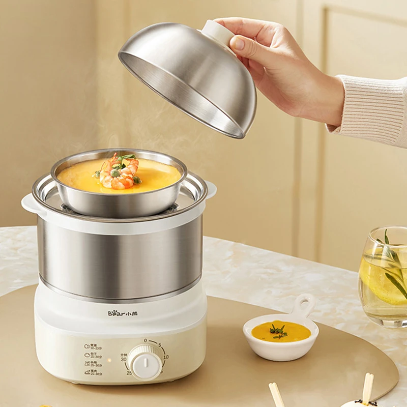 360W Electric Egg Boiler Breakfast Machine Food Steamer Automatic Egg Cookers Home Egg Custard Steaming Cooker with Timer