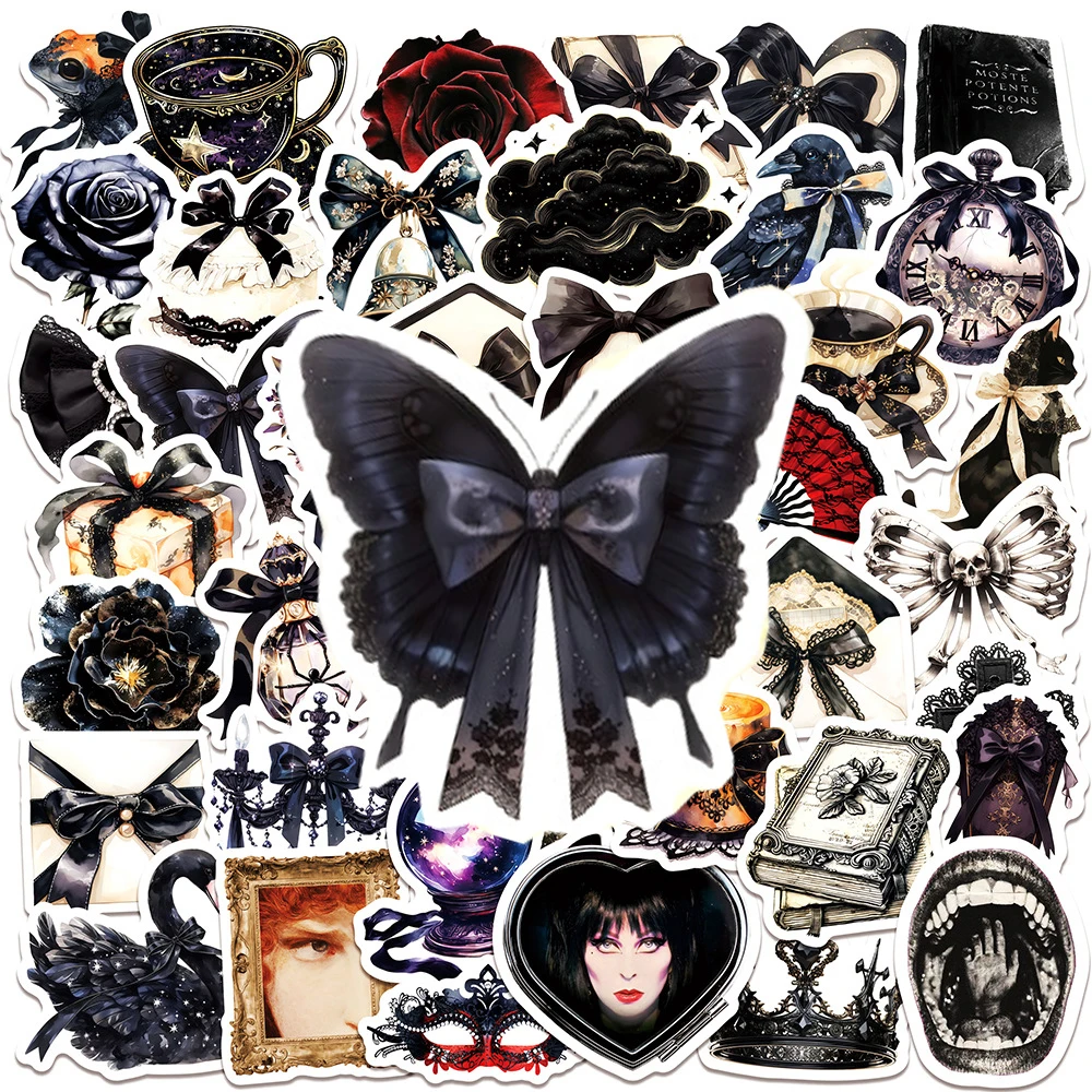 

10/30/50pcs Gothic Retro Cartoon Skull Stickers Dark Aesthetic Decoration Decals DIY Stationery Laptop Notebook Cool PVC Sticker