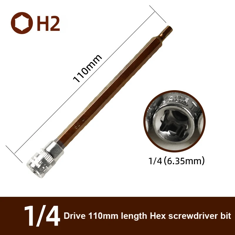 Imagem -03 - Hex Cabeça Chave de Fenda Bit Wrench Adaptador de Soquete Square 110 mm Ferramentas Manuais Hexagonais Hexágono h2 h3 h4 h5 h6 h7 h8 H10 Pcs por Conjunto