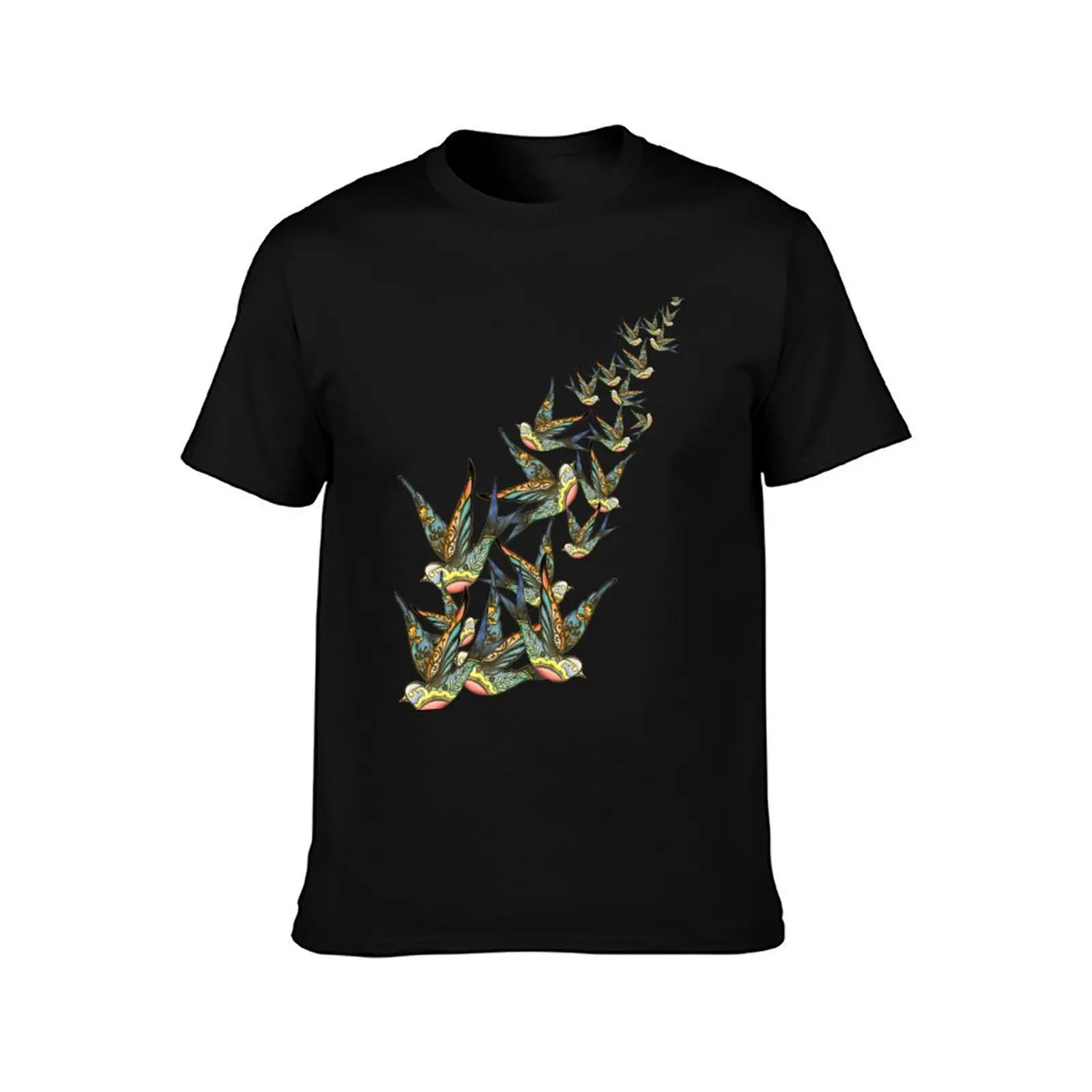 Swallow T-Shirt Summer Casual Cotton Tee Oversized Streetwear Tops Vintage Graphic Print Loose Fit Short Sleeve 100% Cotton