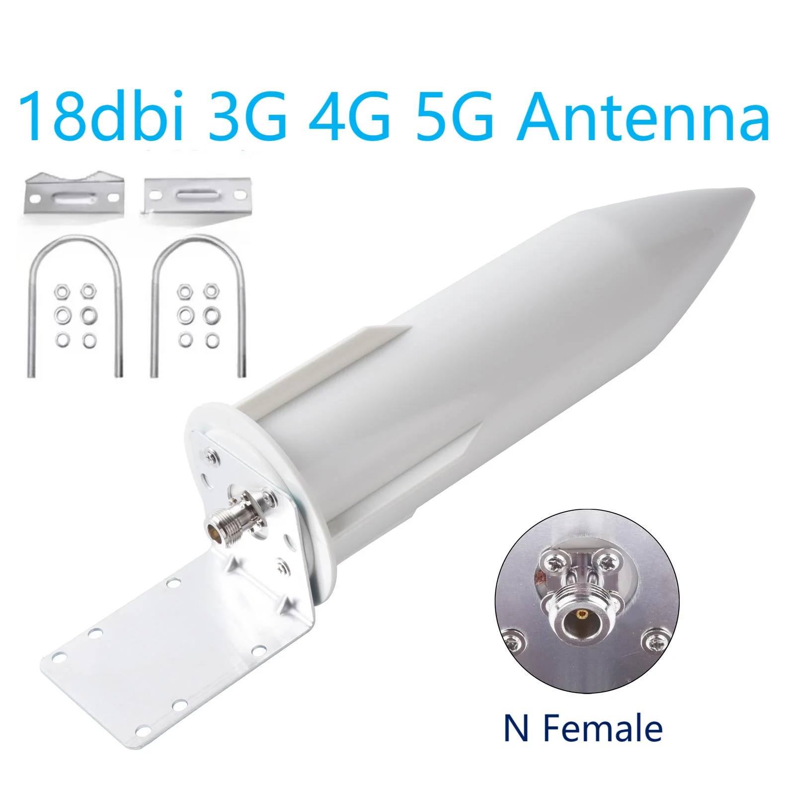 3G 4G 5G LET omnidirectional outdoor gun barrel 698-3800MHz18dbi antenna N internal thread double slider for signal amplifier