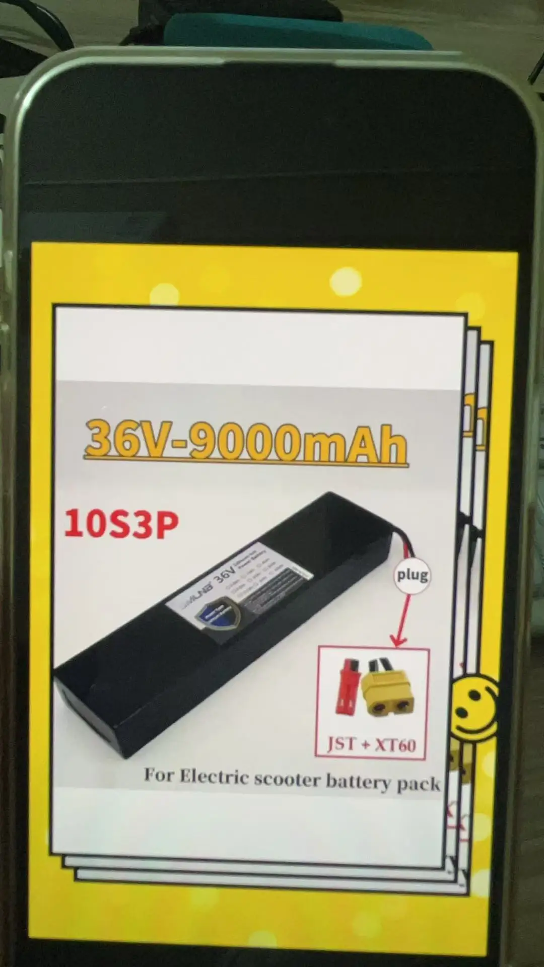 

18650 10S3P 36V 36Ah Rechargeable Li-ion Battery Pack 500W Power Modified 36V Electric Scooter Battery with BMS, XT60 JST