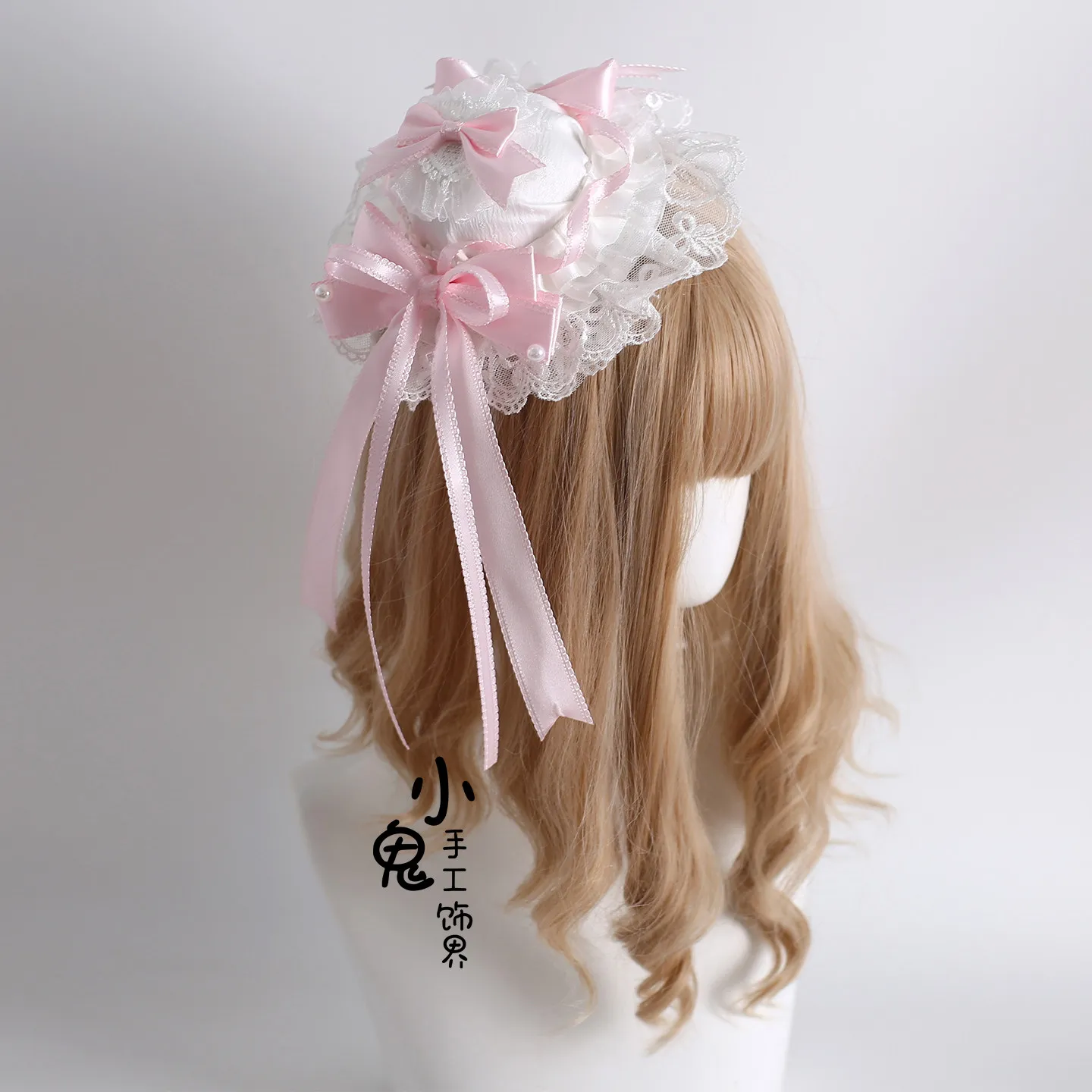 Originele Japanse Zoete Kawaii Meisje Roze Haarband Kant Boog Leuke Veelzijdige KC BNT Hoofddeksels Dames Lolita Haaraccessoires