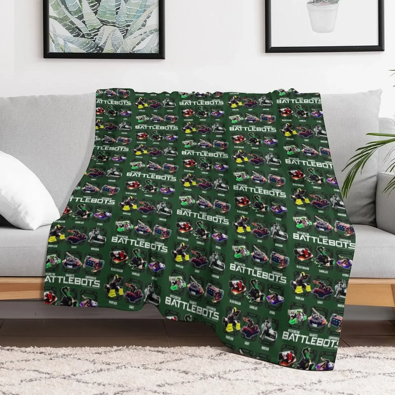 BattleBots Group Robot Photo Box Up Throw Blanket warm for winter Picnic Baby Blankets