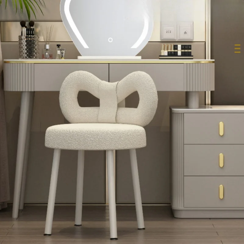 Modern Simple Dresser Chair Household Makeup Stools Girl Bedroom Cream Style  Backrest Stool Home Comfortable Chair New Arrival