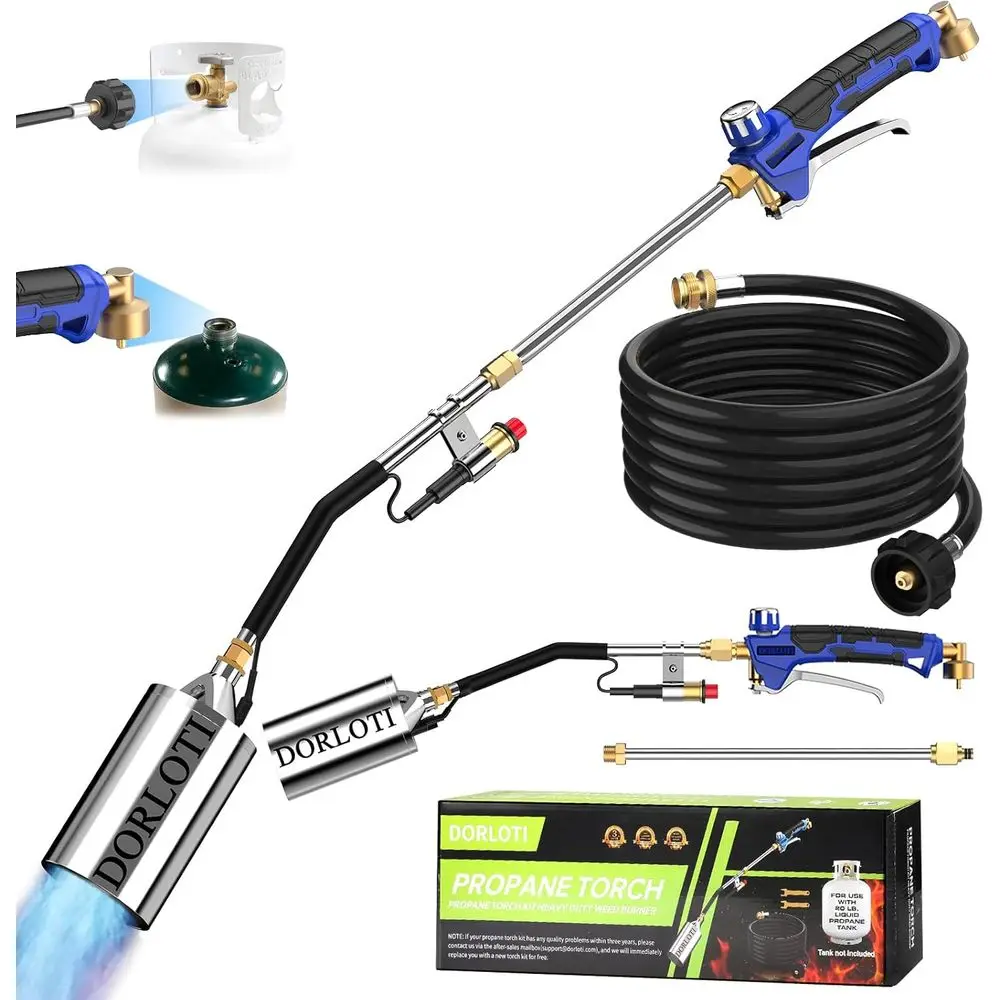 

Набор пропановых горелок высокой температуры с длинными/короткими насадками, системой зажигания и турбо-триггером для прополки, барбекю и плавления льда