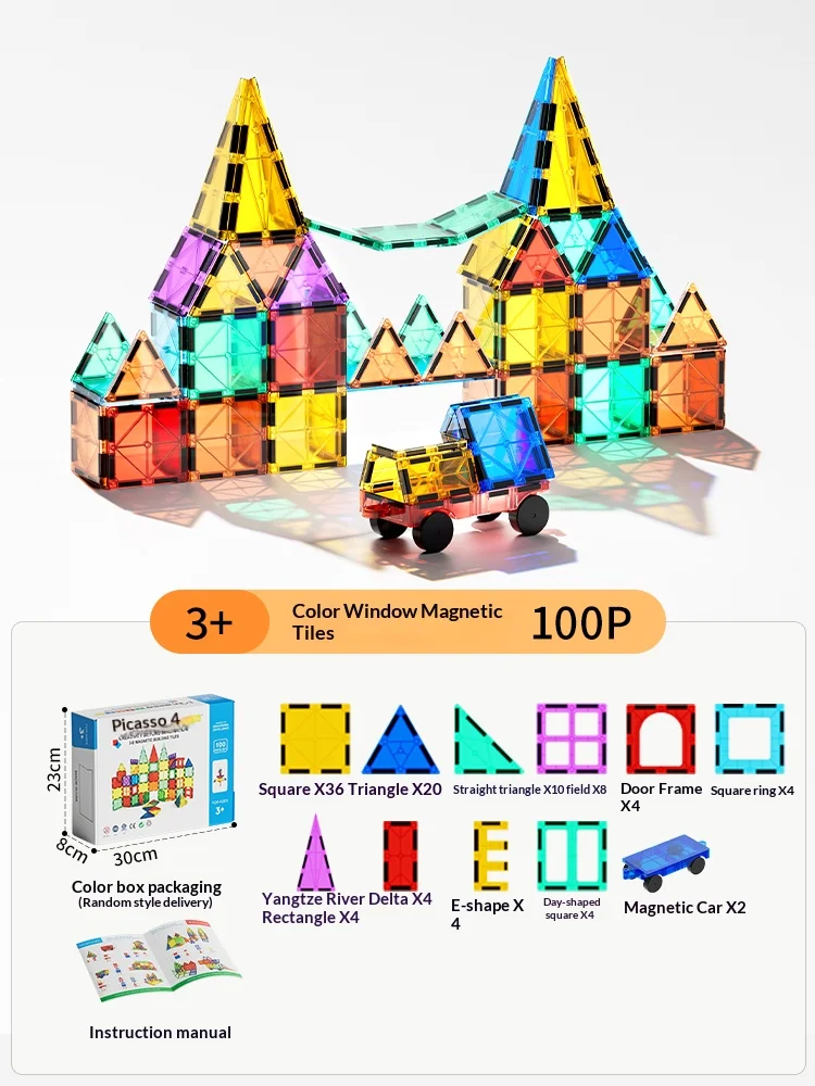 Blocs de construction magnétiques colorés 3D, jouets éducatifs pour enfants, bricolage, carreaux magnétiques, Puzzle, développement de la motricité Fine pour garçon et fille