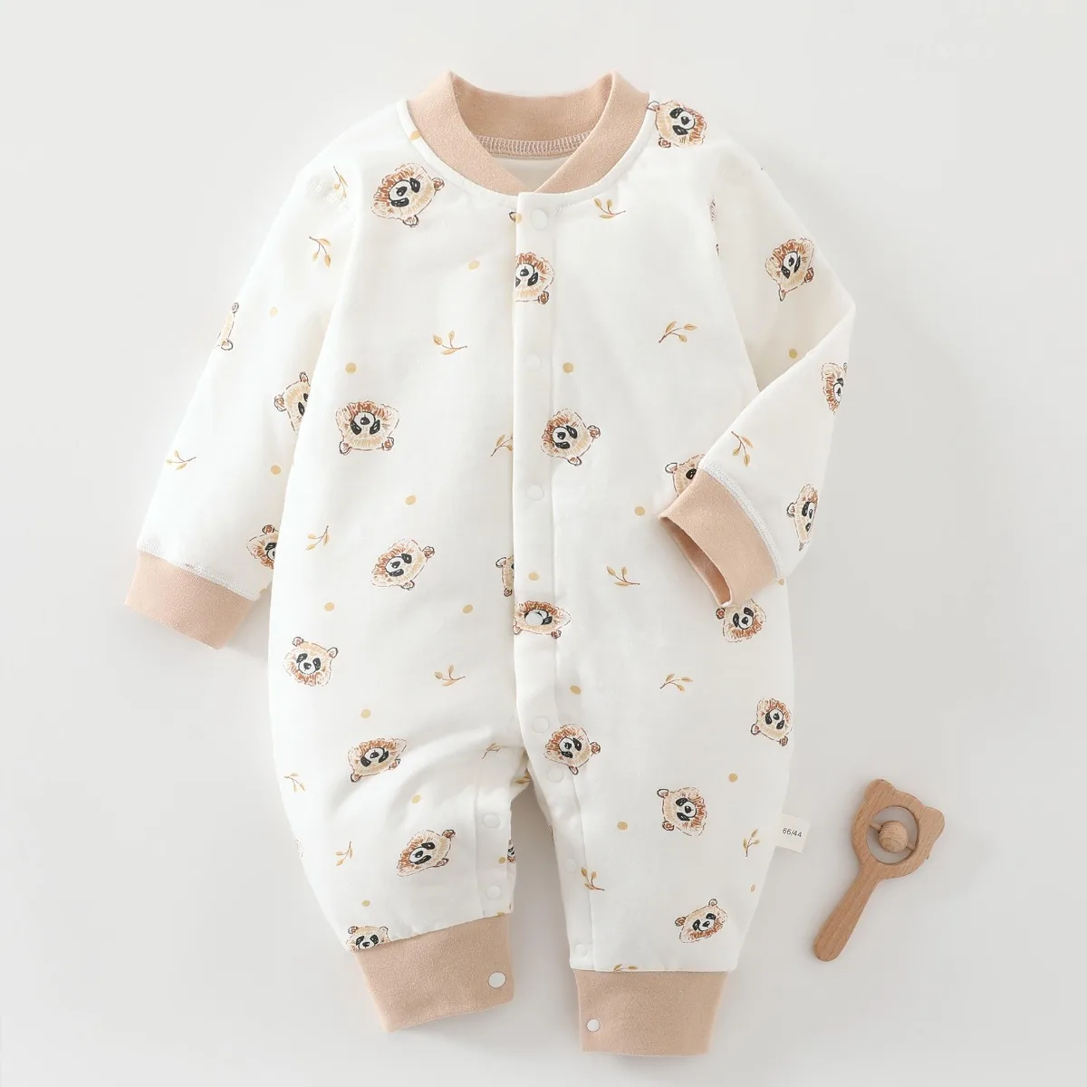 طفل رضيع الخريف الشتاء وزرة الوليد الطفل 6-18 أشهر لينة القطن الخالص قطعة واحدة منامة الرضع فتاة 2026 نموذج جديد بذلة