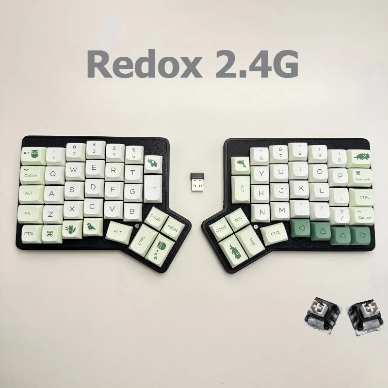 

Redox 2,4G Беспроводная разделенная клавиатура Флакон 3D-печать Горячая замена Комплект клавиатуры ПК Киберспорт Игровая механическая клавиатура XDA Keycap