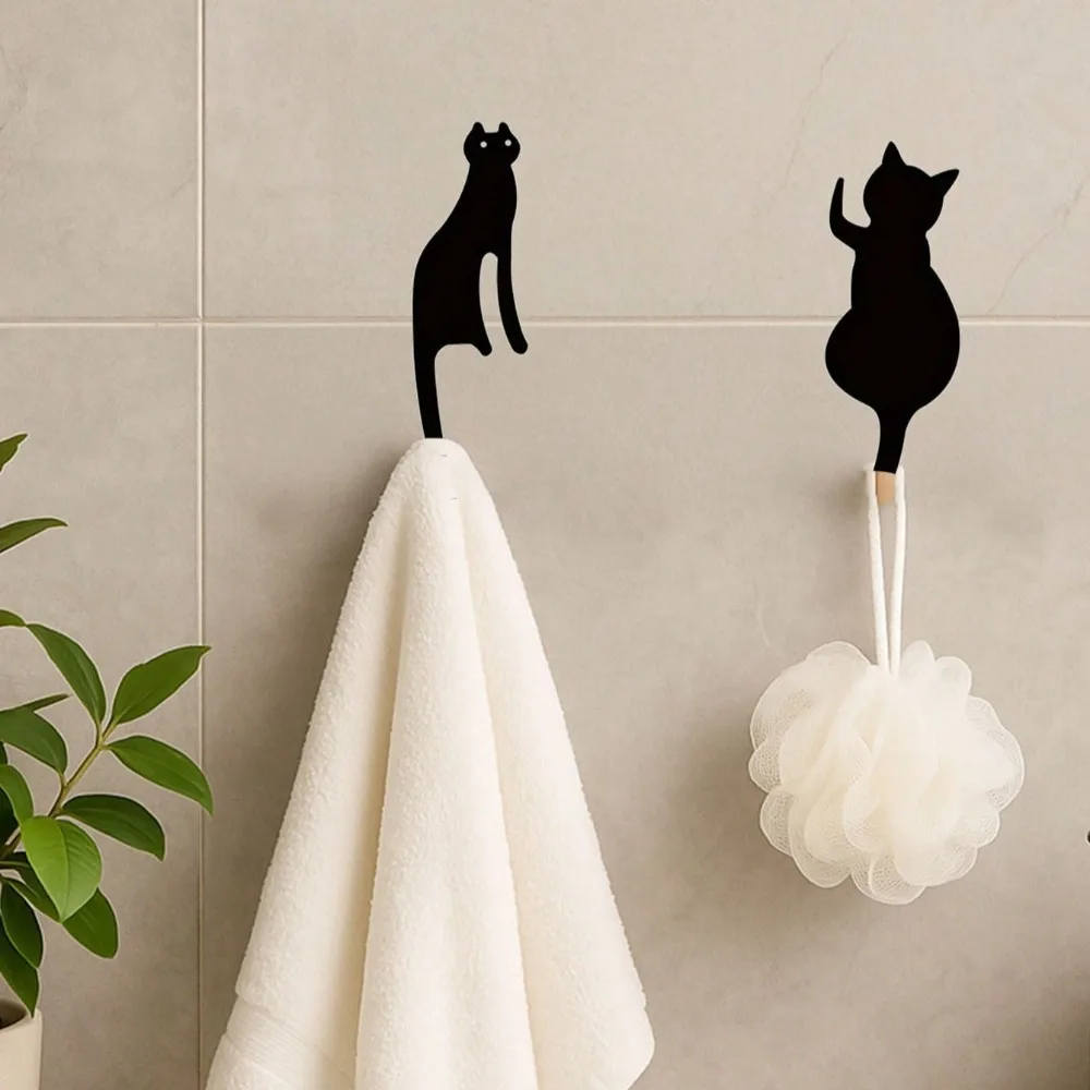 Decorazione da parete in metallo con gattino in 3 pezzi - Arte da appendere a tema animale carino per decorazioni per soggiorno, camera da letto e porta