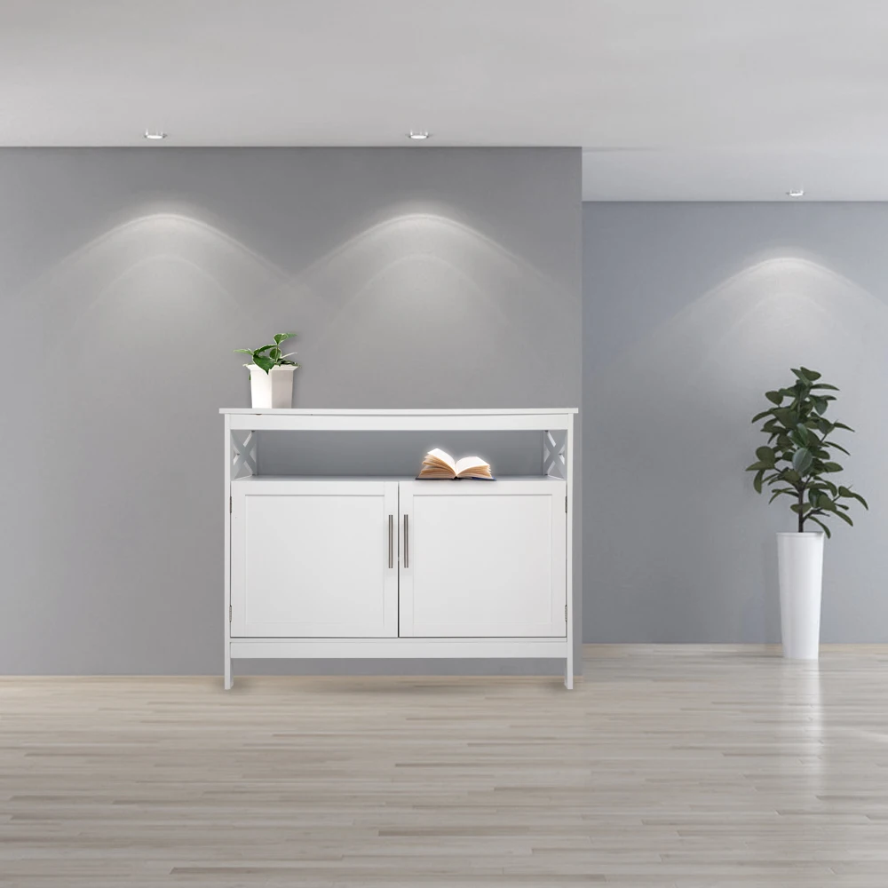 FCH Double Door Side Cabinet With Partition White