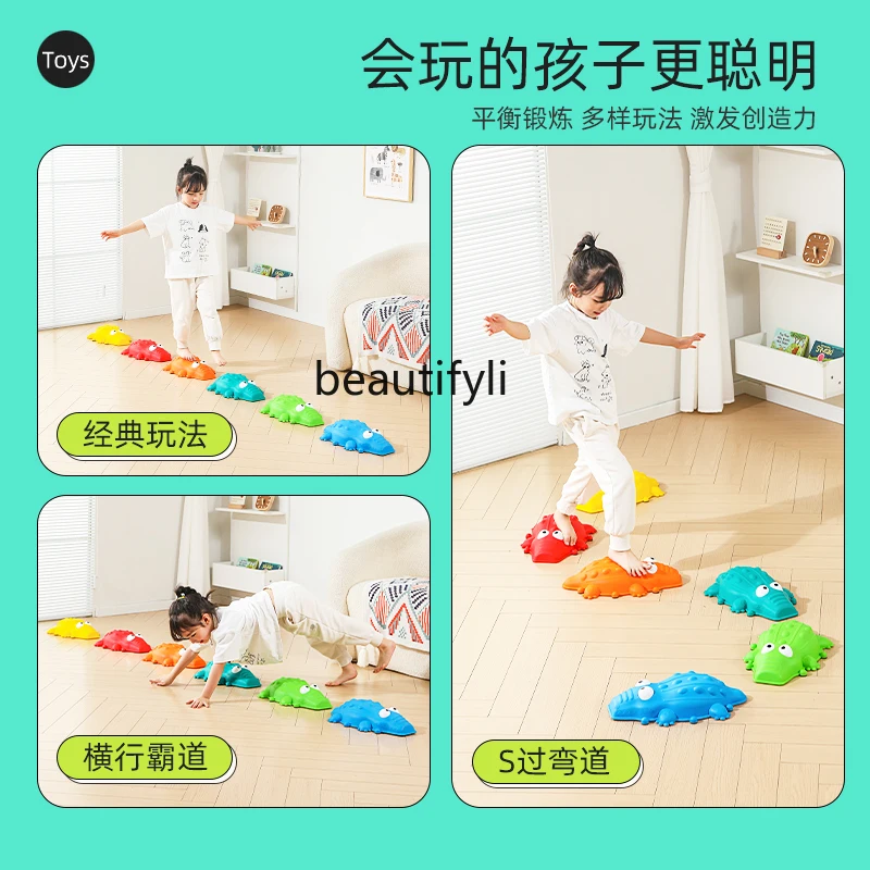 Children's sensory integration training equipment Home kindergarten teaching aids Balance beam stepping stone toys