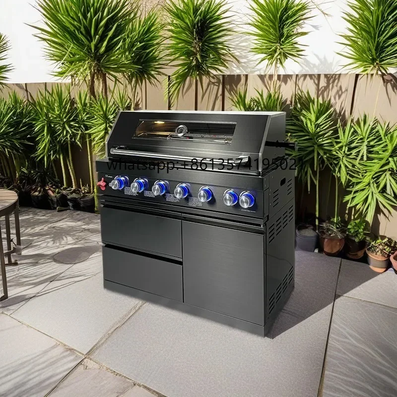 

TOutdoor Products 6+2 Burner Propane Or Natural Gas Grill In Stainless Steel Barbecue Cooking