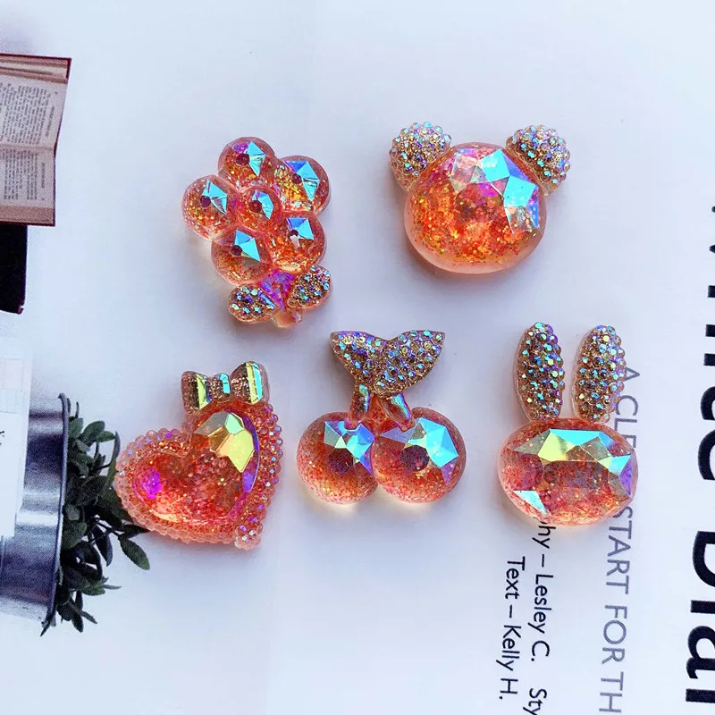 

10Pcs Cartoon Electroplate Fruit Resin DIY Shoes Hat Icebox Barrette Mobile Phone Case Scrapbook Cream Glue Flat Back Resin