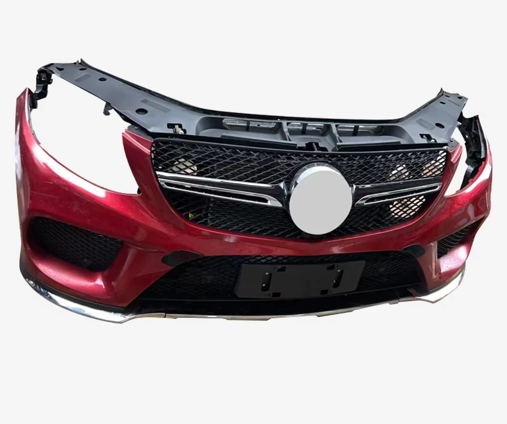 For GLE 450 166 Front Bumper Assembly with Fan Radiator Plastic Body Kit Red Including Clips-New Condition