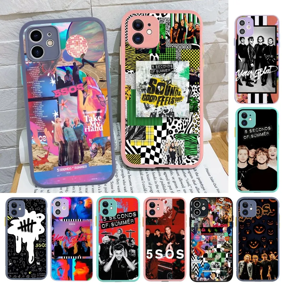 

Seconds-of-Summers-5SOS Phone Case For IPhone 14 X XR XS 7 8 Plus 11 12 13 Pro MAX 13mini Matte Shockproof Case