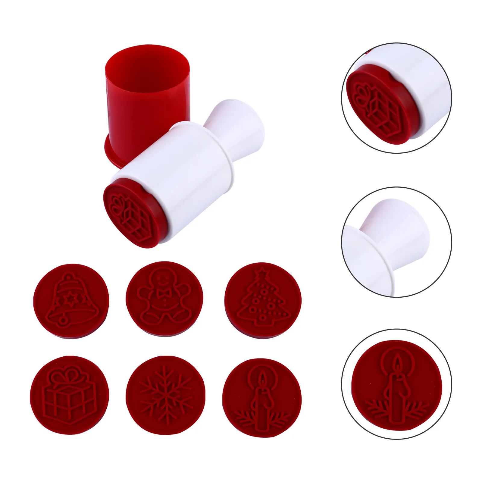 

6Pcs Christmas Cookie Stampers Silicone Baking Molds Xmas Biscuits Mold Festive Baking Tool for Home Or Professional Use