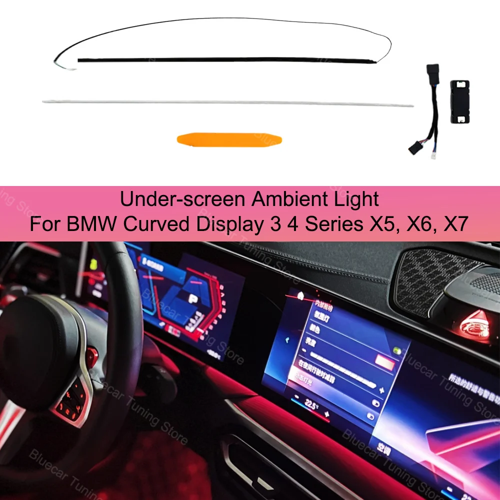 11 Colors Under-screen Ambient Light for BMW Series 2/3/4/7 X5 X6 X7 M3 M4 G20 G22 G80 G82 Curved Display Illuminazione Ambient