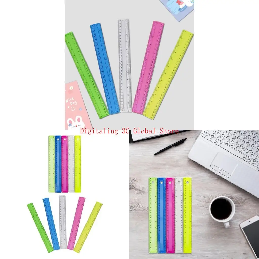 

4Pcs 12Inch Clear Ruler Straight Ruler Inches and Centimeters Double Scale Ruler Drawing Ruler Math Ruler Measuring Too