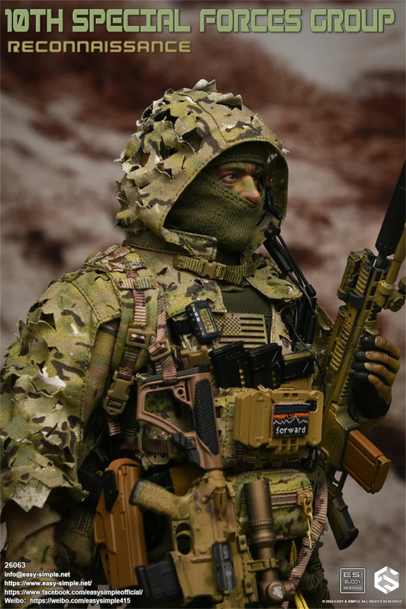 Collectible Easy&Simple 26063 1/6 Scale10th Special Group Reconnaissance Force Male Soldier Full Set for 12