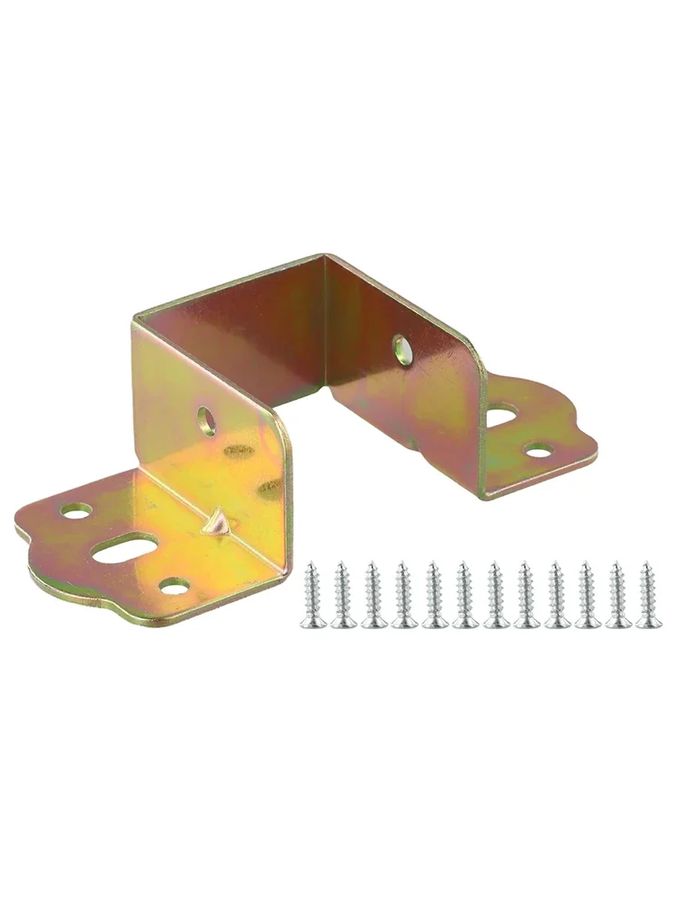 Heavy Duty Bed Brackets Support U-shaped Design Bed Rail Brackets Cold-rolled Steel Construction Galvanized Finish