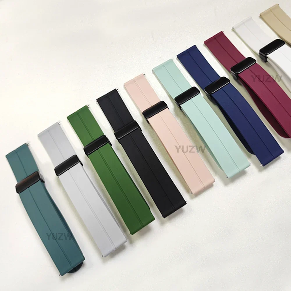 20mm 22mm Magnetic Buckle Rubber Straps For Huami Amazfit Balance2/Cheetah Pro Sport Watch Band For Amazfit GTR/GTS/Bip Bracelet