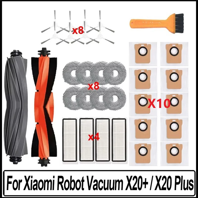 

A83G-Для Xiaomi Robot Vacuum X20 + / X20 Plus Аксессуары Швабра Ткань Мешок для пыли Основная боковая щетка Hepa-фильтр Запасные части