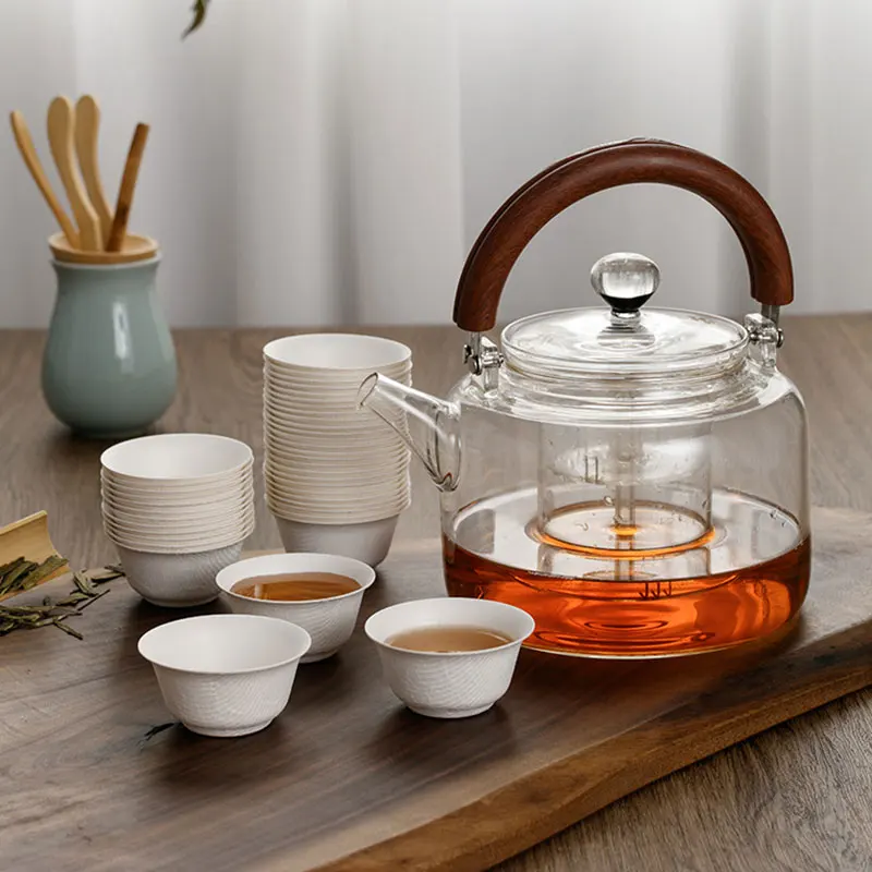 50 шт./компл. разлагаемая одноразовая чашка для чая кунг-фу, чистая чашка для чая для гостей, портативная уличная портативная посуда для напитков, устойчивая к высоким температурам