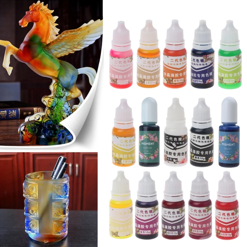 10ML Epoxy Resin Pigment UV Resin Coloring Dye Colorant Resin Pigment DIY Handmade Crafts Art Sets 15 Colors