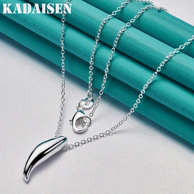 925 Sterling Silver Smooth Geometry 16/18/20/22/24/26/28/30 Inch Pendant Necklace For Women Wedding Fashion Jewelry