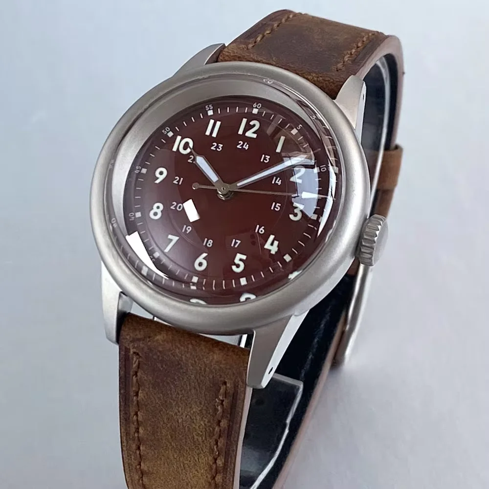 Tandorio العسكرية 36 مللي متر مزدوج الياقوت والكريستال والزجاج الأرقام العربية 200 متر مقاوم للماء NH35A التلقائي الميكانيكية الرجعية الساعات